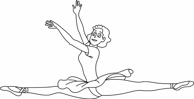 Coloriage Danseuse Saut Planche - Danseuse à imprimer