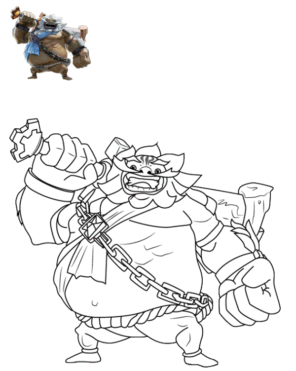 Coloriage Daruk Guerrier Goron Champion - Zelda à imprimer