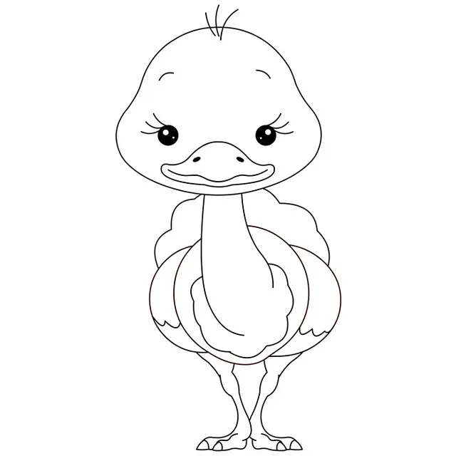 Coloriage De Bébé Autruche - Autruche à imprimer