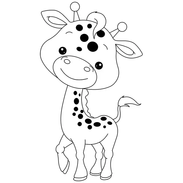 Coloriage De Bébé Girafe - Bébé à imprimer