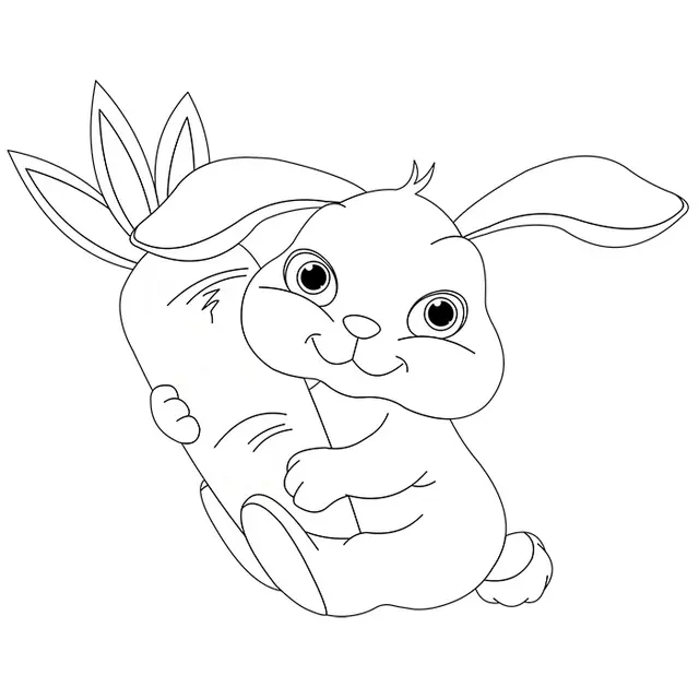 Coloriage De Bébé Lapin - Bébé à imprimer