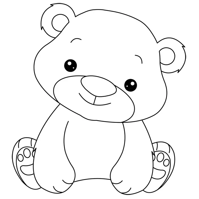 Coloriage De Bébé Ourson - Animaux à imprimer