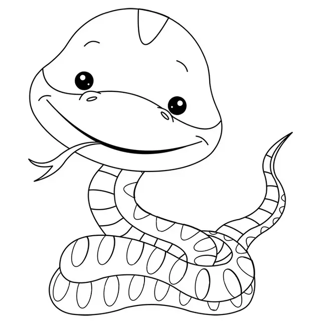Coloriage De Bébé Serpent - Bébé à imprimer