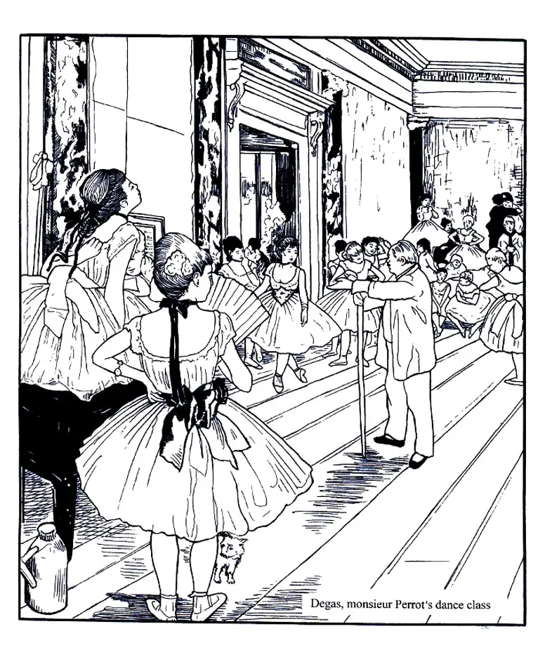 Coloriage Degas La Classe De Danse - Art à imprimer