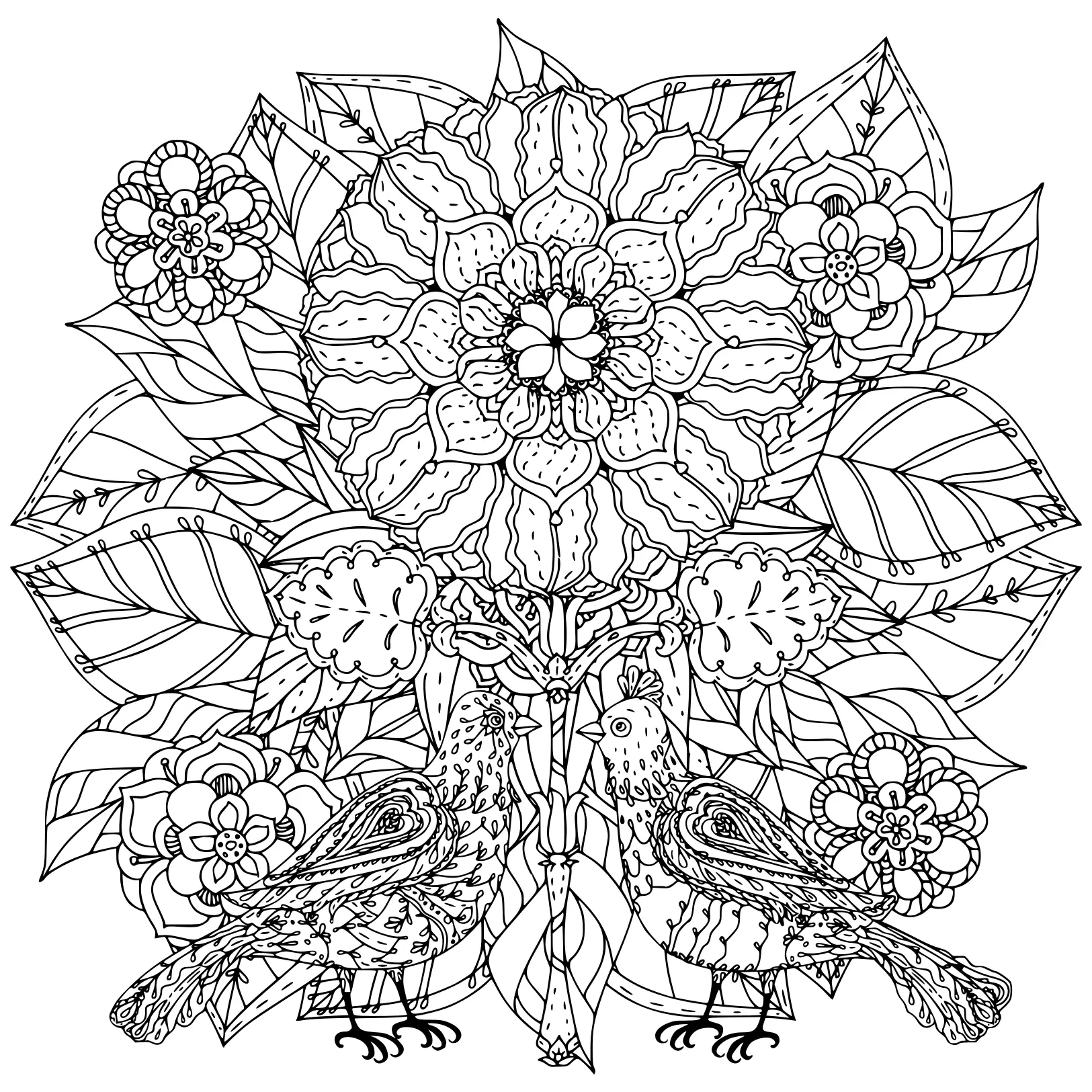 Coloriage Des Fleurs Et Des Papillons Art Thérapie - Adulte à imprimer