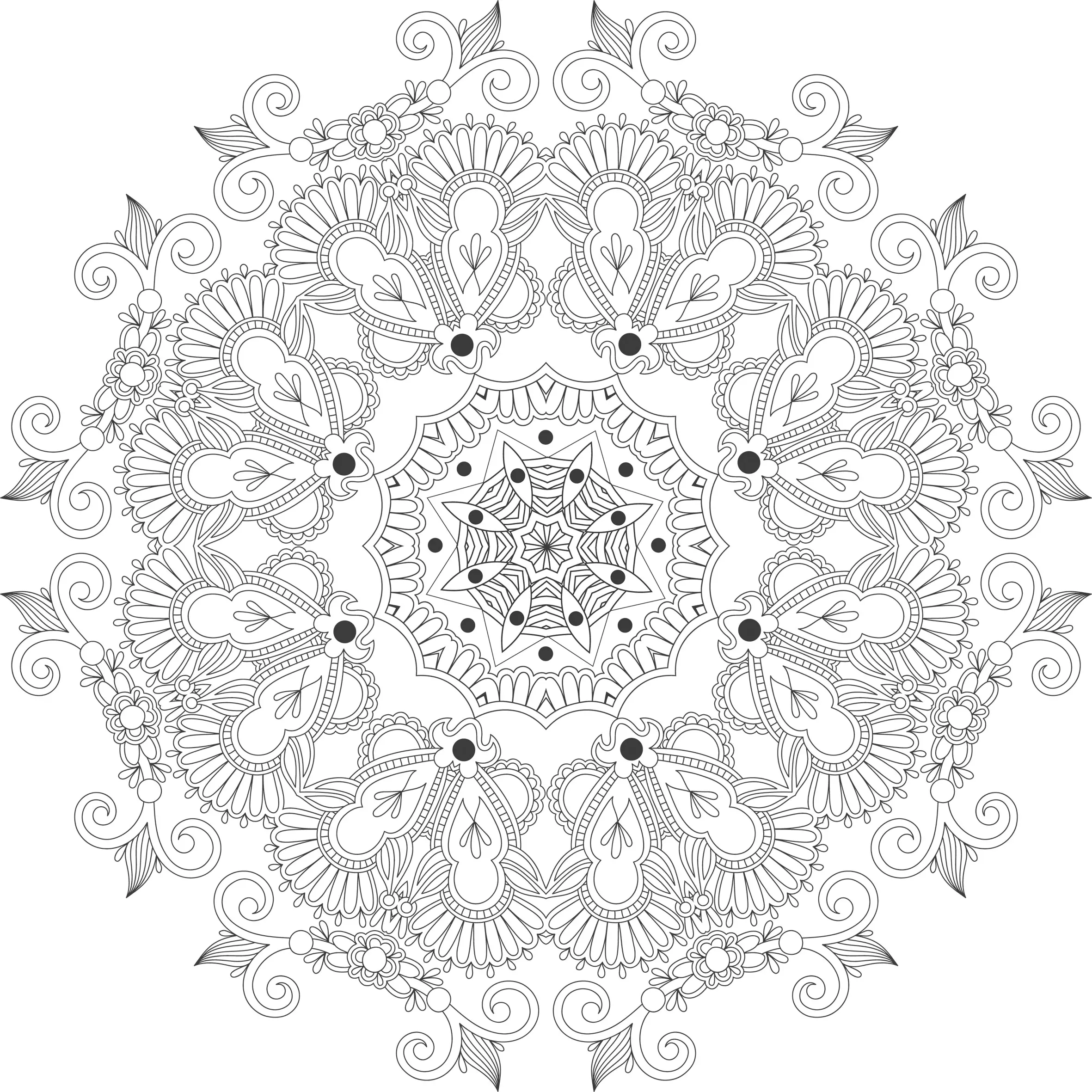 Coloriage Mandala Zen apaisant pour adulte - Adulte à imprimer