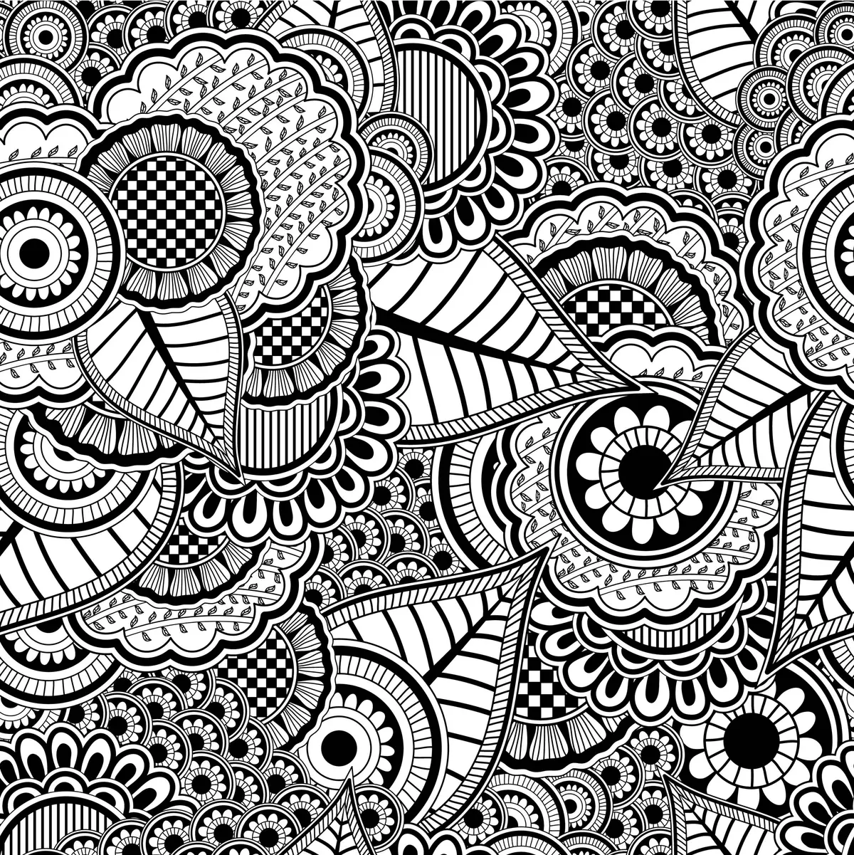 Coloriage Motifs floraux relaxants antistress - Adulte à imprimer