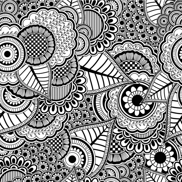 Coloriage Motifs floraux relaxants antistress - Adulte à imprimer