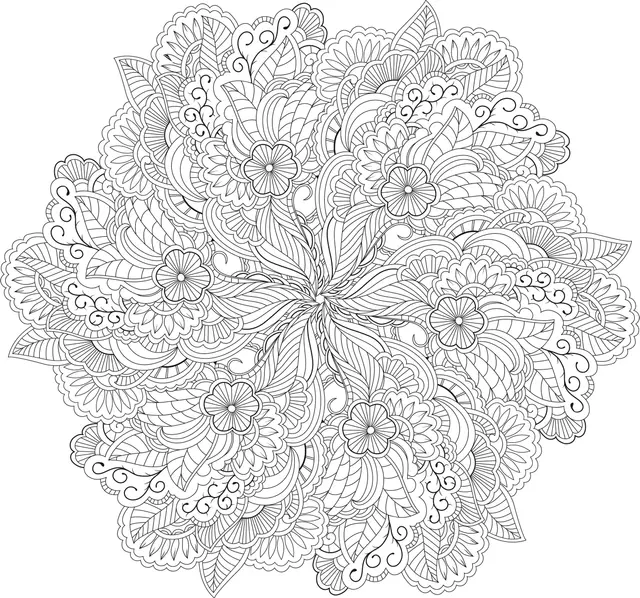 Coloriage Ornements symétriques zen pour adultes - Adulte à imprimer