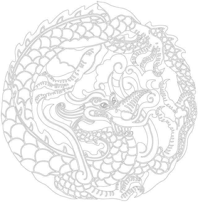 Coloriage Motif zen abstrait arabesque relaxante anti-stress - Adulte à imprimer