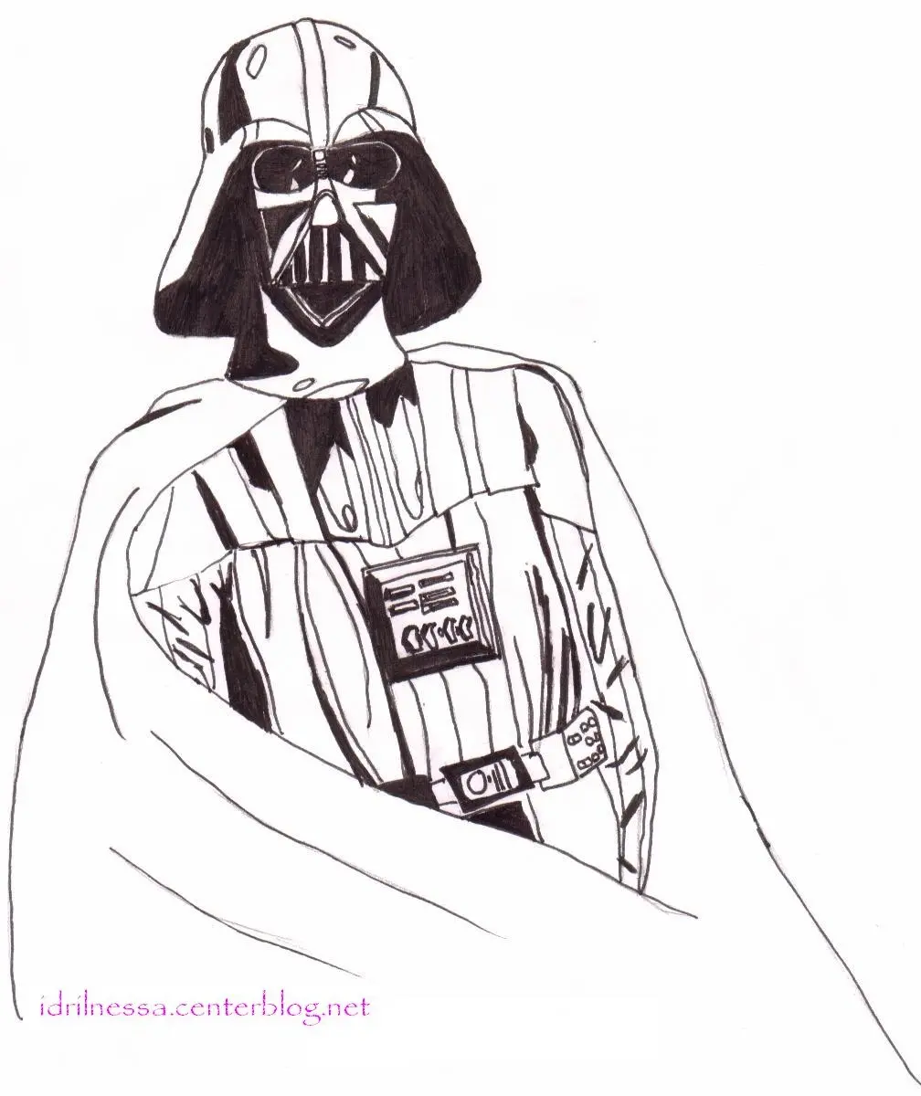Coloriage Dessin Amateur Dark Vador - Star wars à imprimer