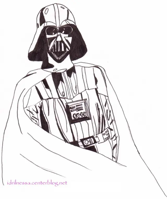 Coloriage Dessin Amateur Dark Vador - Star wars à imprimer