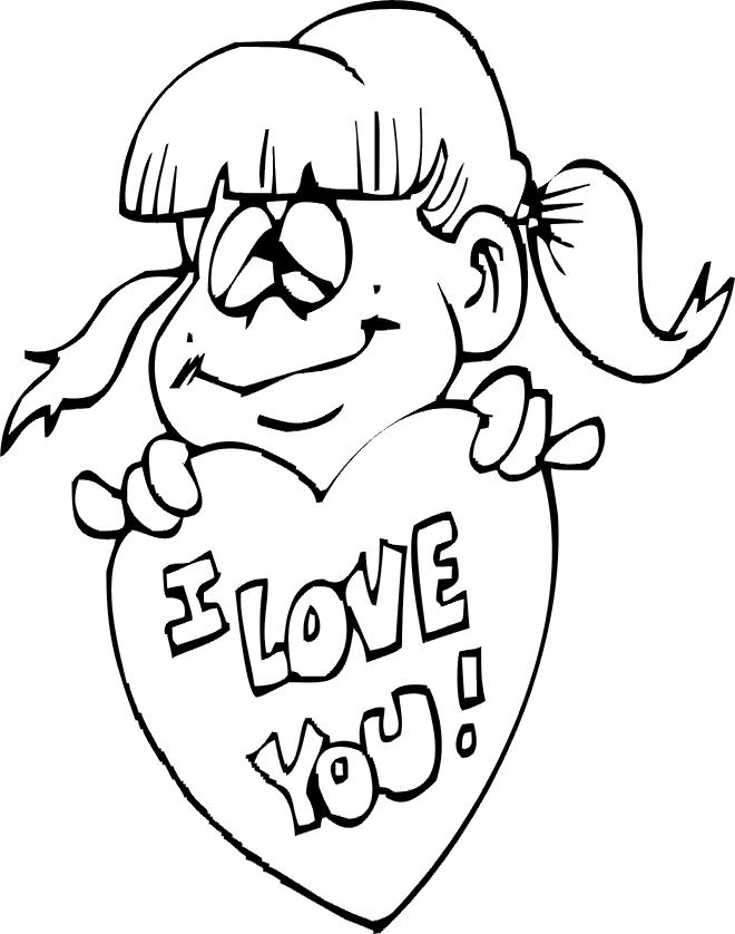 Coloriage Dessin Amour 13 - Amour coeur à imprimer