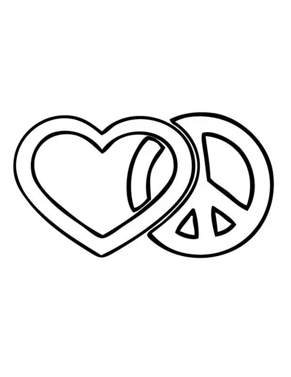 Coloriage Cœur rayonnant orné de arabesques amoureuses - Amour à imprimer