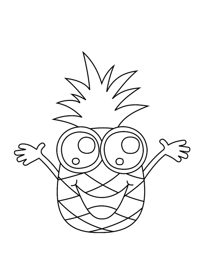 Coloriage Dessin Ananas Kawaii - Dessin à imprimer