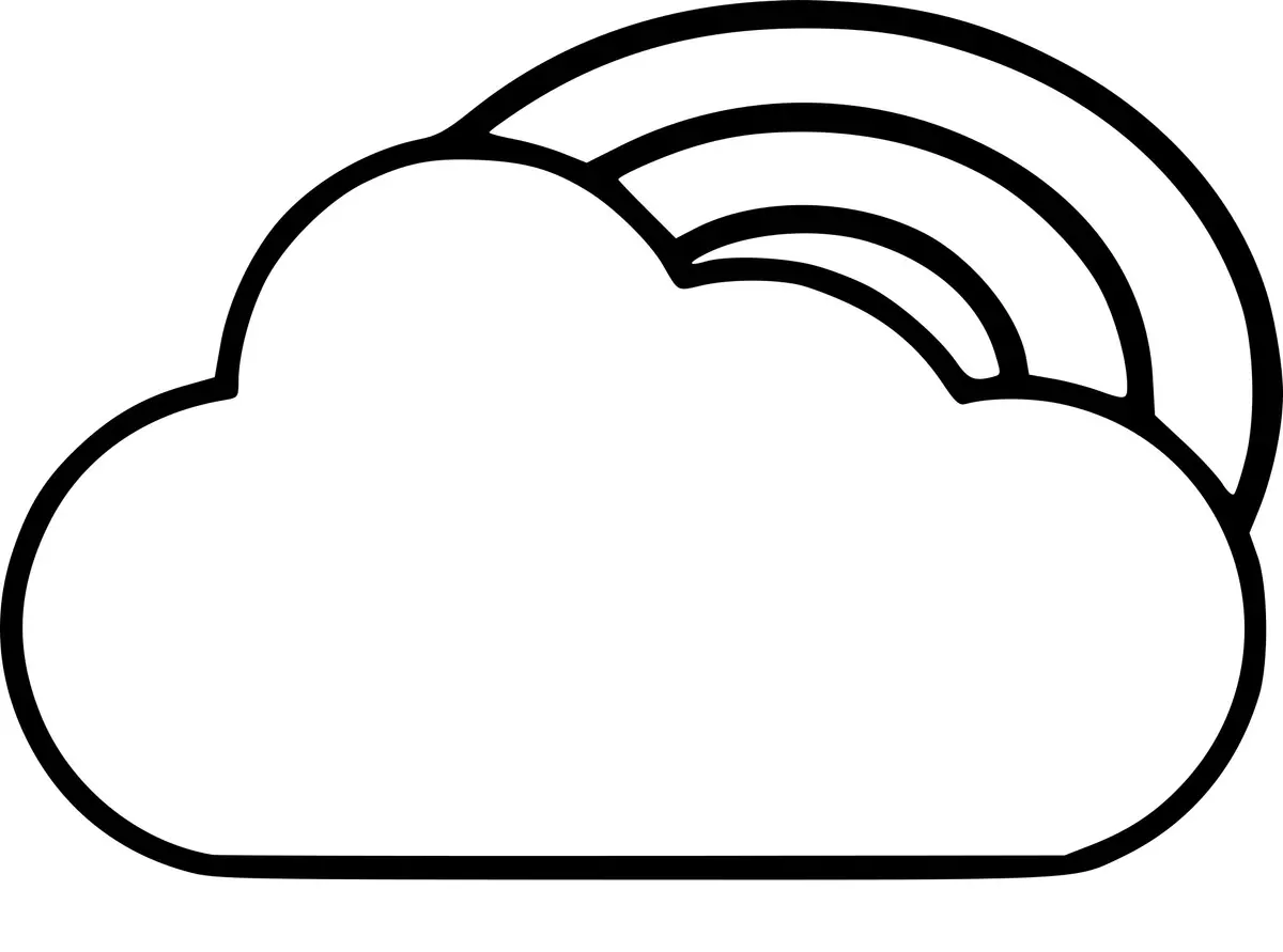 Coloriage Dessin Arc En Ciel Et Nuage - Dessin à imprimer