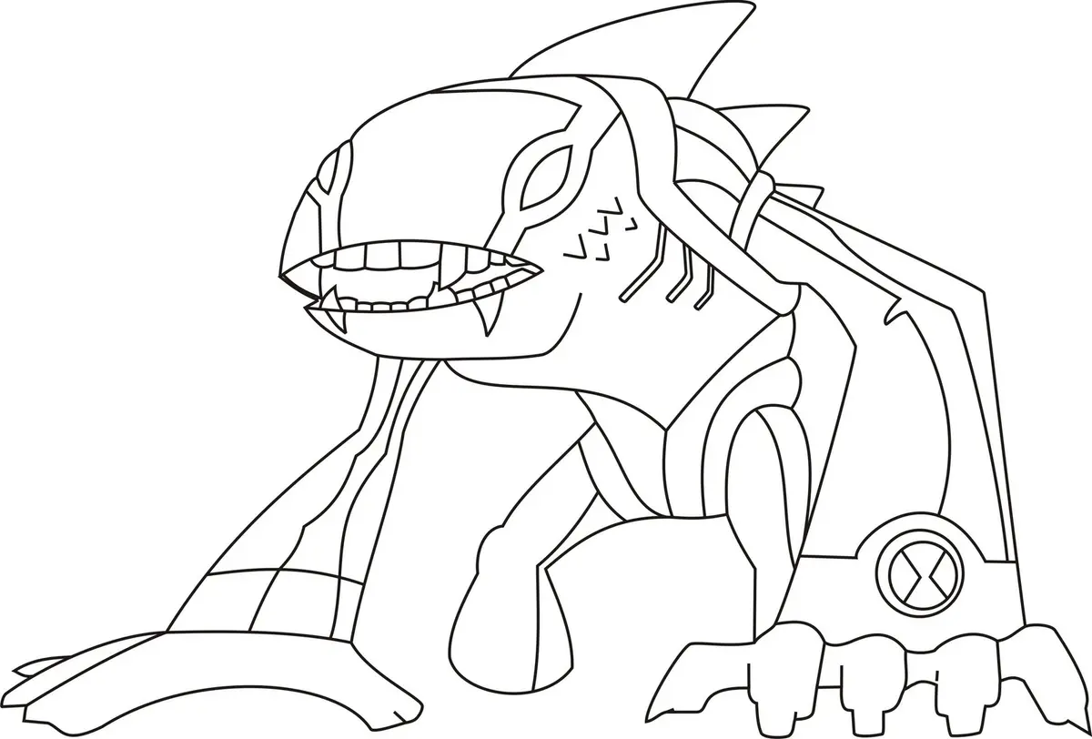 Ben 10 Transformed into a Powerful Alien Creature coloring page to print