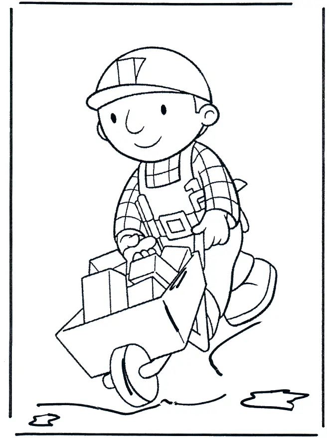 Coloriage Bob le bricoleur avec ses machines - Bob le bricoleur à imprimer