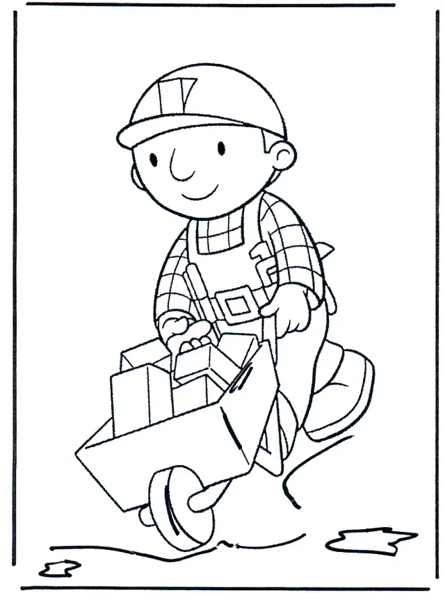 Coloriage Bob le bricoleur avec ses machines - Bob le bricoleur à imprimer