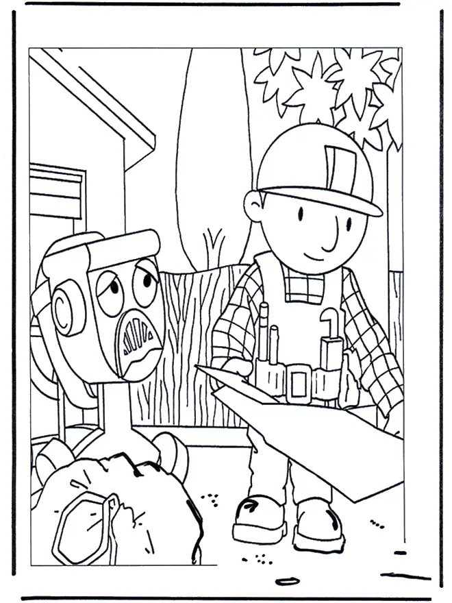 Coloriage Bob le Bricoleur avec ses outils - Bob le bricoleur à imprimer