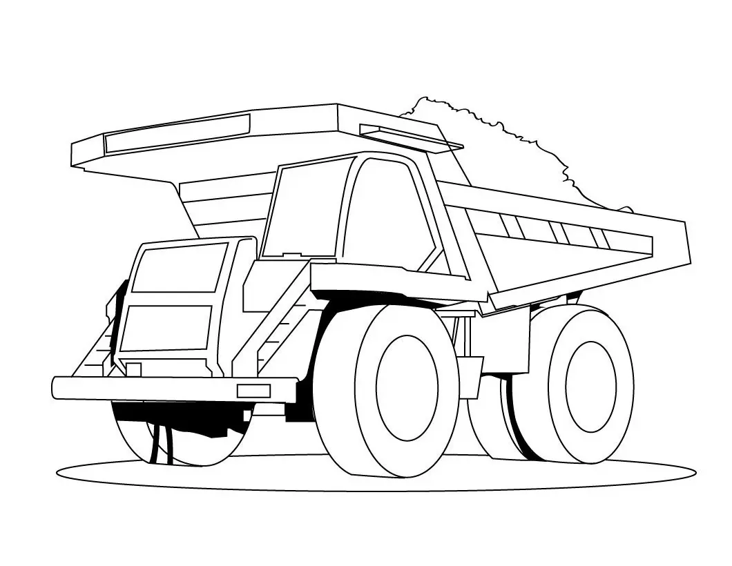 Coloriage Camion benne en chantier - Ben 10 à imprimer