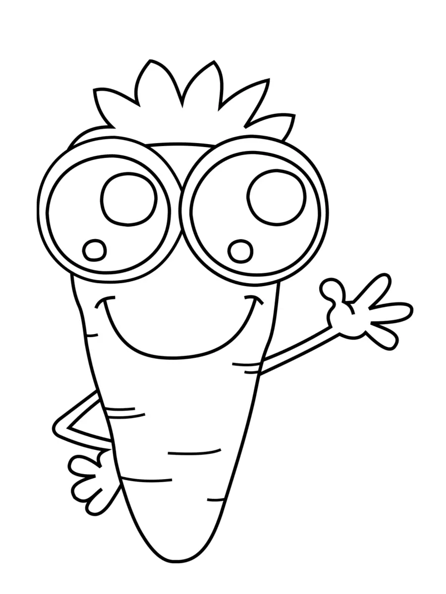 Coloriage Dessin Carotte Kawaii - Dessin à imprimer