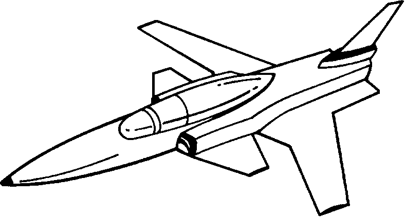 Coloriage Dessin D'Avion De Chasse - Garçon à imprimer