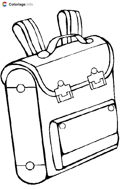 Coloriage Dessin d un cartable - Rentrée scolaire à imprimer