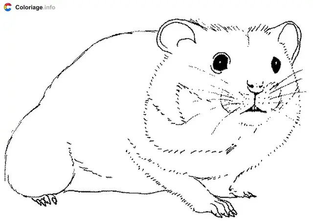 Coloriage Dessin d'un hamster - Hamster à imprimer