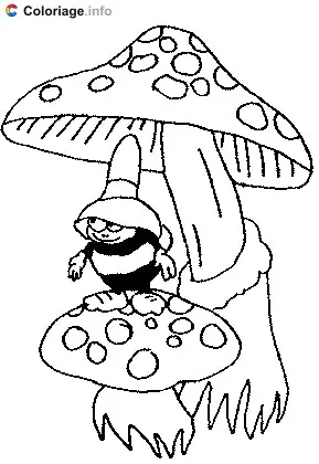 Dessin d'un insecte sur un champignon coloring page to print
