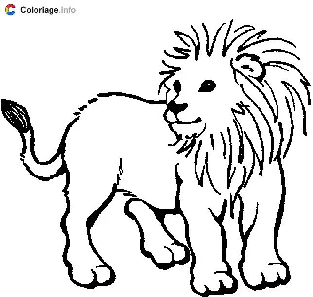Coloriage Dessin d'un lionceau - Lion à imprimer