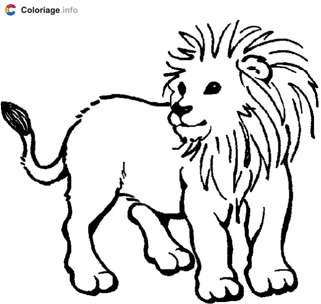 Coloriage Dessin d'un lionceau - Lion à imprimer