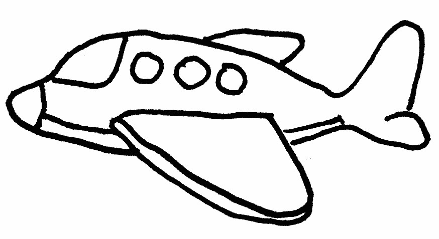 Coloriage Dessin D'Un Petit Avion - Garçon à imprimer