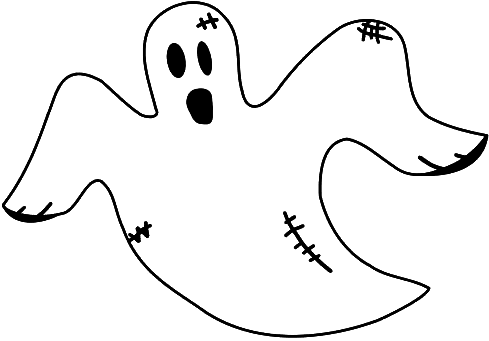 Coloriage Dessin D'Un Vieux Fantôme Use - Halloween fantome à imprimer