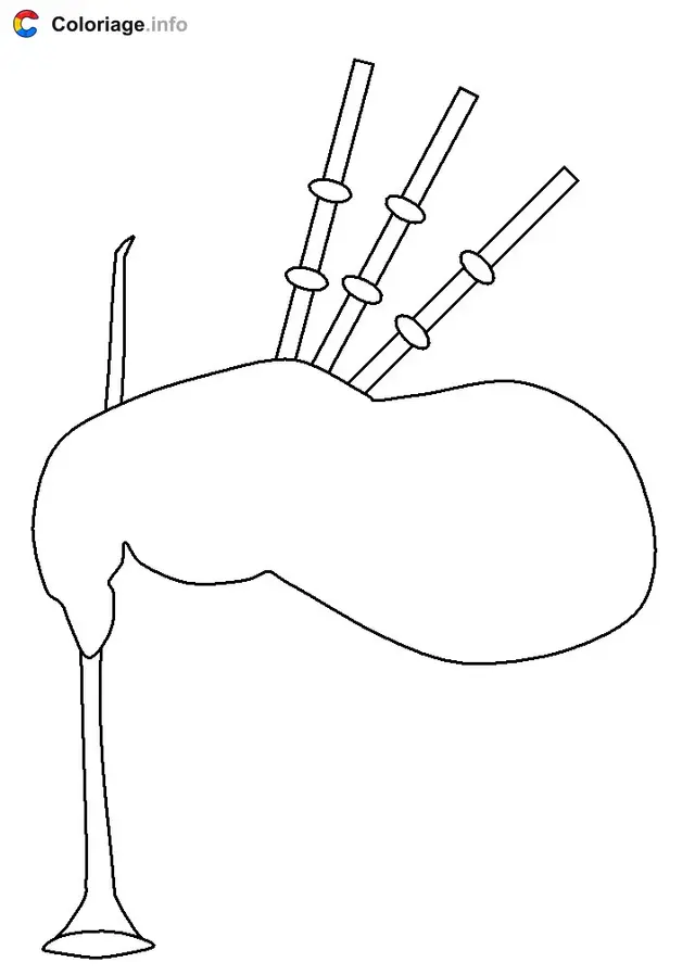 Coloriage Dessin d'une cornemuse - Écosse à imprimer