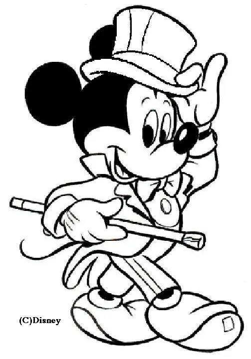 Mickey in a Fancy Costume coloring page to print
