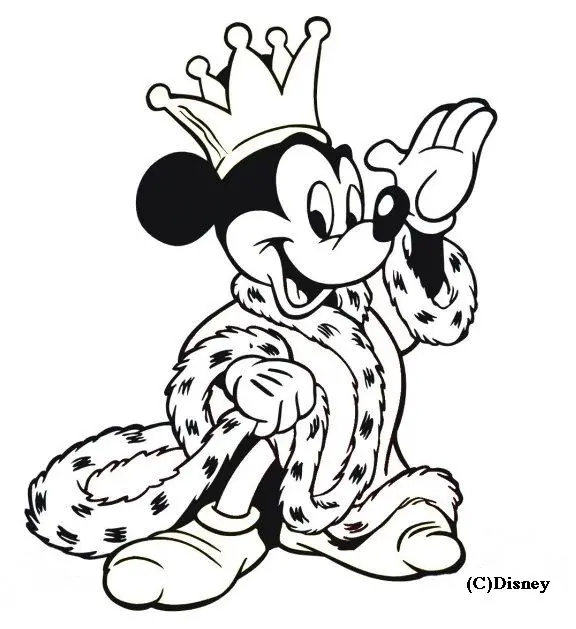 Coloriage Dessin De Mickey En Roi - Mickey à imprimer