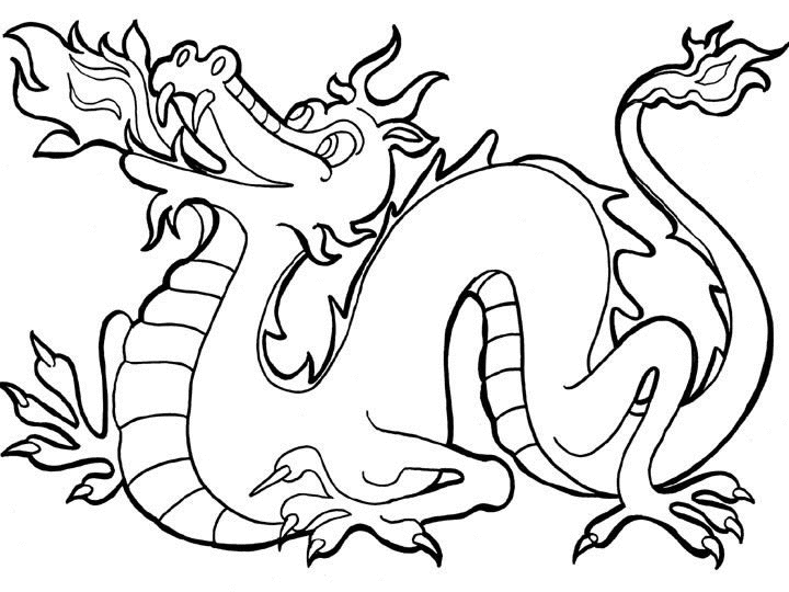 Coloriage Dessin De Dragon - Garçon à imprimer