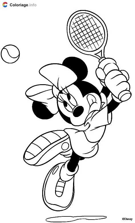 Minnie Playing Tennis coloring page to print