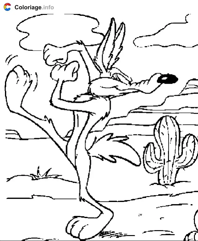 Coloriage Dessin de Vil Coyote - Bip Bip et Coyote à imprimer