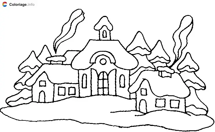 Disegno di Disegno di villaggio da stampare
