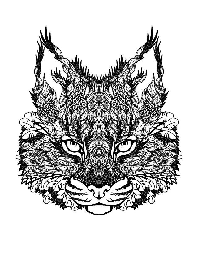Coloriage Dessin Difficile Adulte Loup Zen - Adulte à imprimer