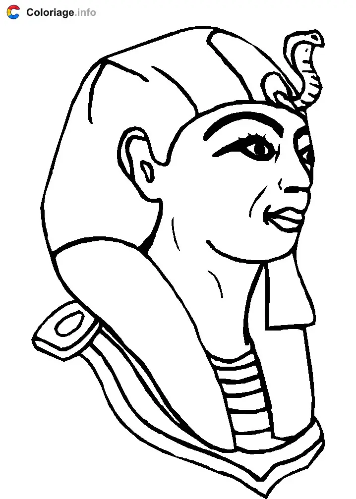 Egyptian Pharaoh Bust coloring page to print
