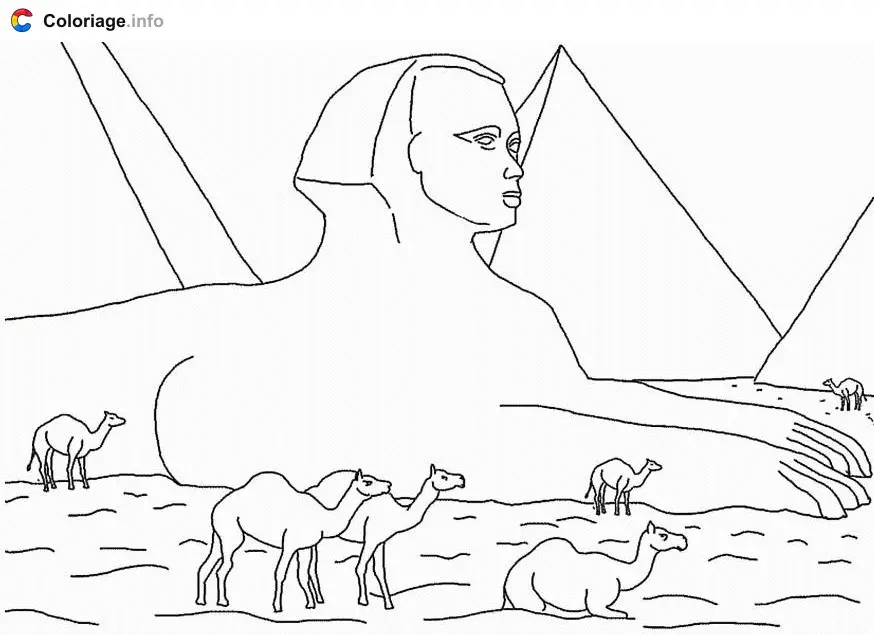 The Great Sphinx coloring page to print