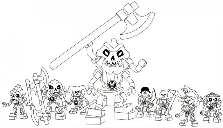 Coloriage Dessin Ennemis Squelette Ninjago - Ninjago à imprimer