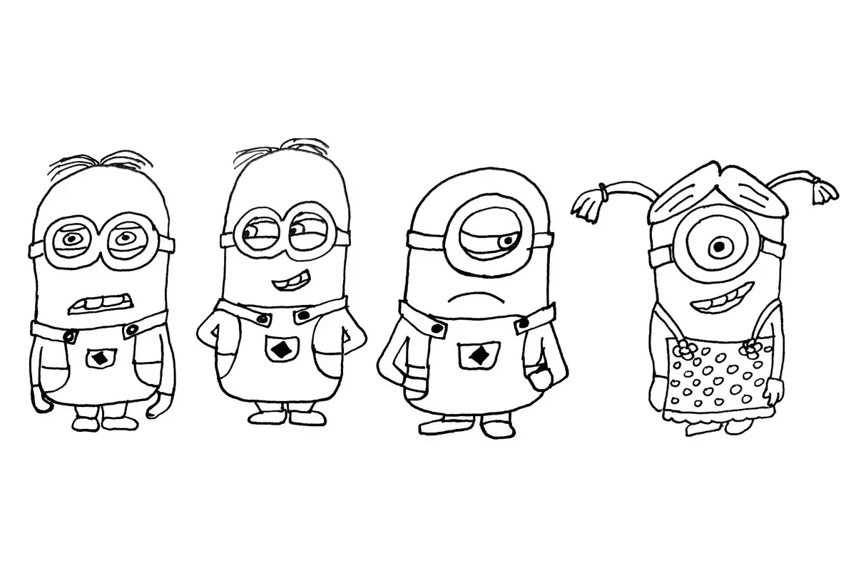 Exclusive Minions Drawing coloring page to print