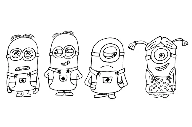 Coloriage Dessin Exclusif Minions - Minions à imprimer