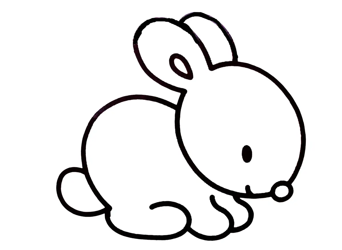 Coloriage Dessin Facile Lapin - Dessin à imprimer