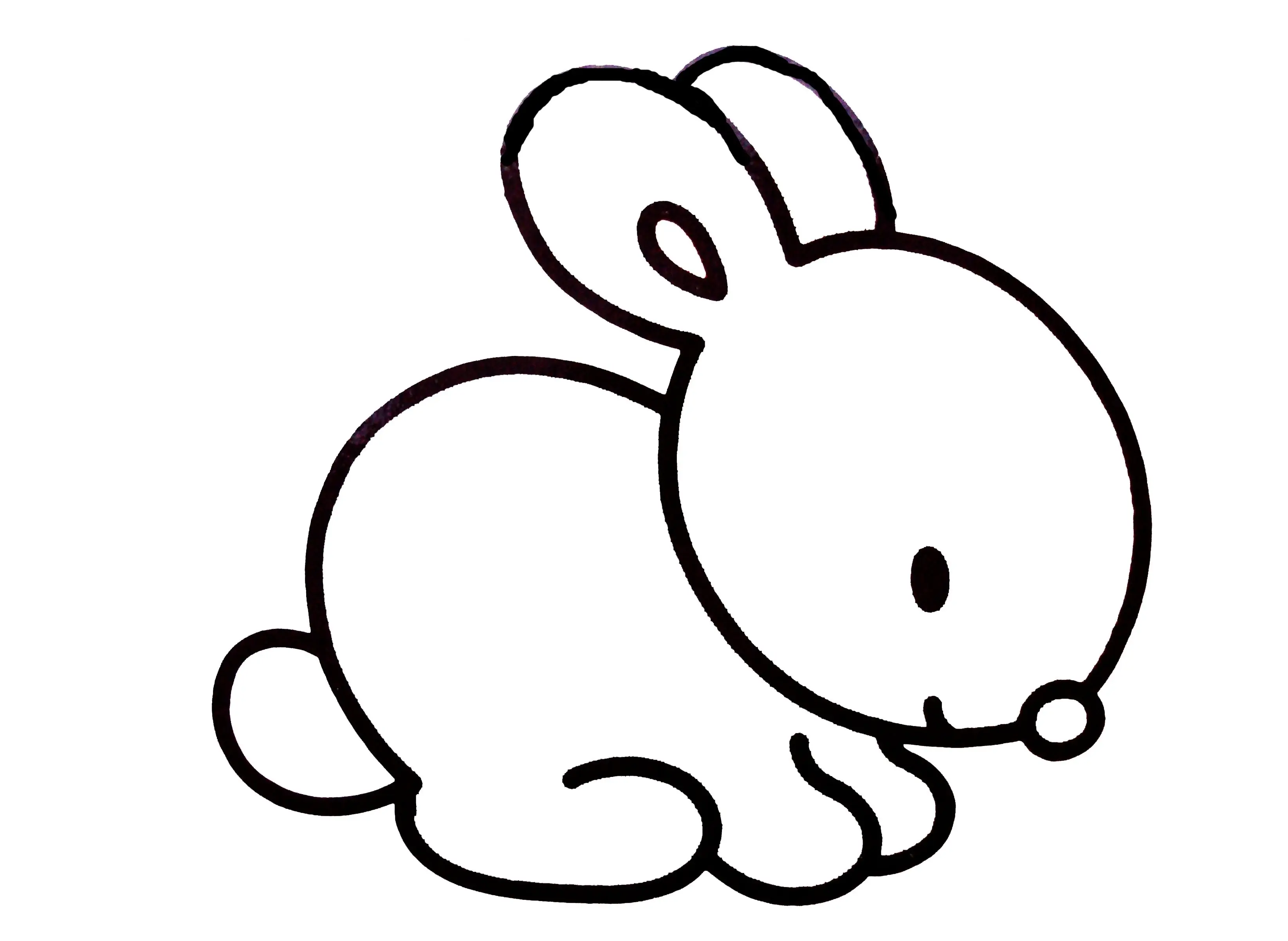 Coloriage Dessin Facile Lapin - Dessin à imprimer