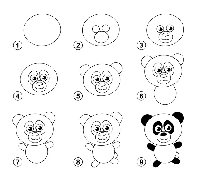 Coloriage Dessin Facile Un Panda - Panda à imprimer